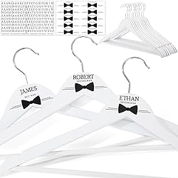 Beeveer 10 Pack Groomsman Personalized Hangers with