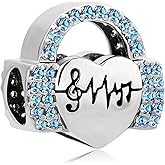 ZakiaHo Love Music Notes Charms for Bracelets Compatible with Pandora Bracelets
