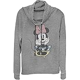 Disney Junior's Mickey & Friends Distressed Minnie Mouse Sitting Cowl Neck Sweatshirt
