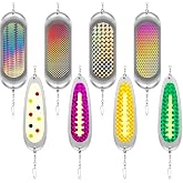 Arrowbash 8 Pcs Salmon Fishing Dodger Flashers for Trolling Trout Kokanee | Reflective Chrome Flashers, Bass Lures Tackle Durable Iron, Construction Multiple Sizes/colors for Freshwater/saltwater