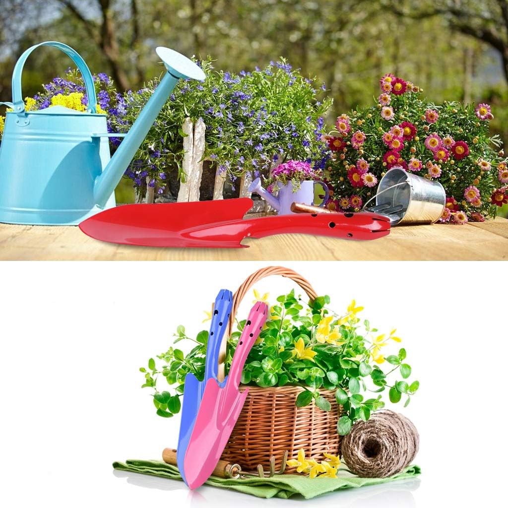 Ymeibe Kids Shovel Garden Hand Shovel for Digging Metal Small Lovely Gardening Shovel Set with Powder Coating for Indoor Outdoor Use (Pink/Blue) : Garden & Outdoor