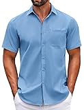 COOFANDY Mens Short Sleeve Casual Button Down