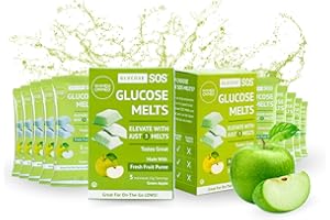 Glucose SOS Melts Made with Dextrose Powder Natural Fruit Puree Sugar, Glucose Tabs, Sports Supplement, Fast Acting Tablets with 10 Individual 15g Servings of Green Apple