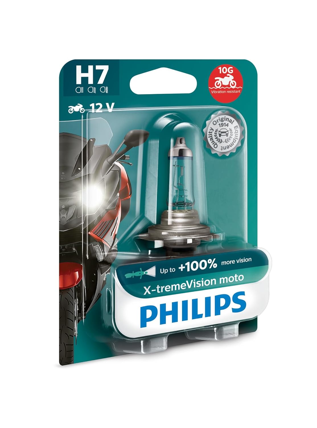Philips X-treme Vision Moto 12972XVBW Motorcycle Headlamp Bulb H7 1x  Blister Pack: Amazon.co.uk: Office Products