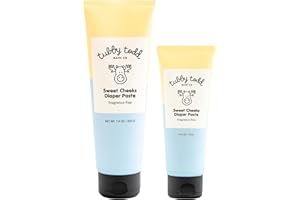 TUBBY TODD Sweet Cheeks Diaper Paste - Diaper Rash Cream with 14% Zinc Oxide - Hypoallergenic - For Soothing and Protecting Sensitive Skin - 2 Pack, 4oz & 7.9oz
