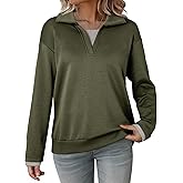 Dokotoo Sweatshirt for Women Long Sleeve V Neck Color Block Oversized Casual Pullover Sweatshirts Tops