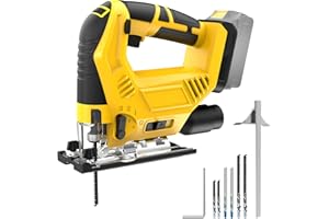 FUNNYWHALE Cordless Jig Saw Compatible with Dewalt 20v Max Battery(No Battery) Brushless Jigsaw, Variable Speed, 45° Beveled Cuts, 3 Orbital Action, with Jigsaw Blades for Straight/Curve/Circle Cutting
