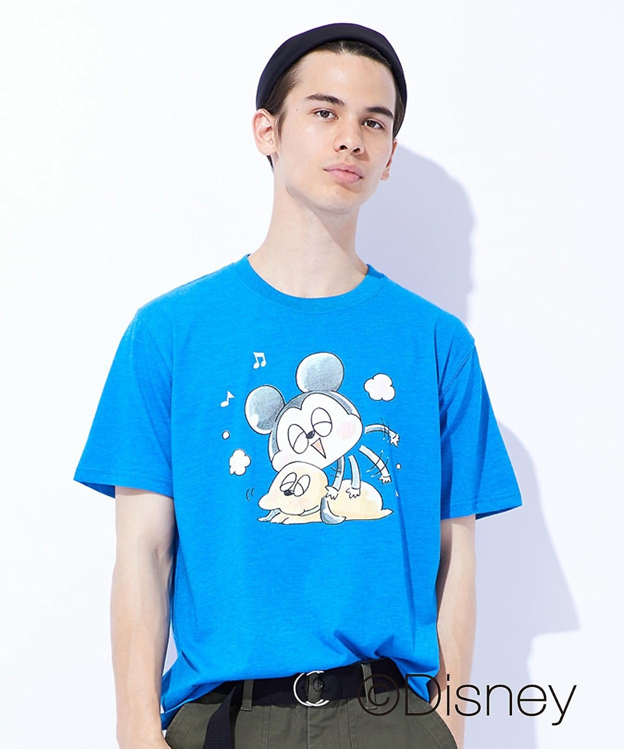Amazon Disney ディズニー ミッキーマウスデザイン ラインスタンププリントtシャツ メンズ Tシャツ カットソー 通販