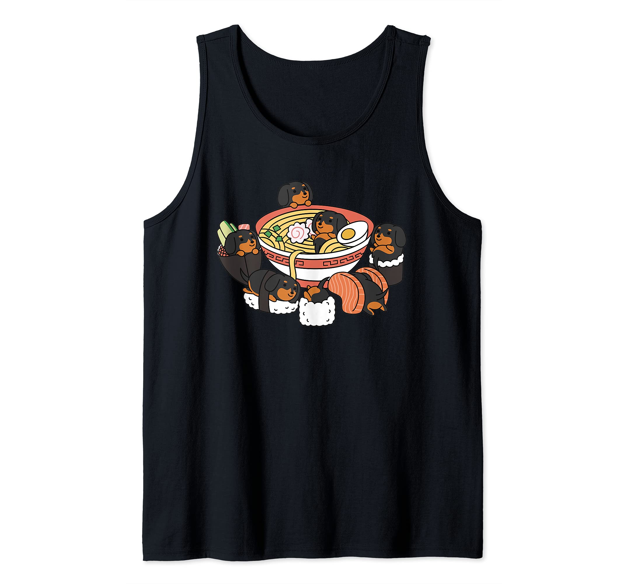 Ramen Sushi Dachshund Dog Tank Top