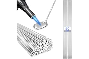 Aluminum Brazing Rods, 50PCS Low Melt Aluminum Welding Rods 716°F–752°F, Flux Core Welding Sticks No Flux Required, 2/32"x13"