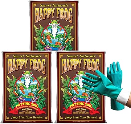 Amazon Com Fox Farm Happy Frog Potting Soil Organic Soil Mix Natural For Indoor And Outdoor Plants Potted And Container Plants 2 Cubit Feet Bundled With Pearsons Protective Gloves 3 Pack