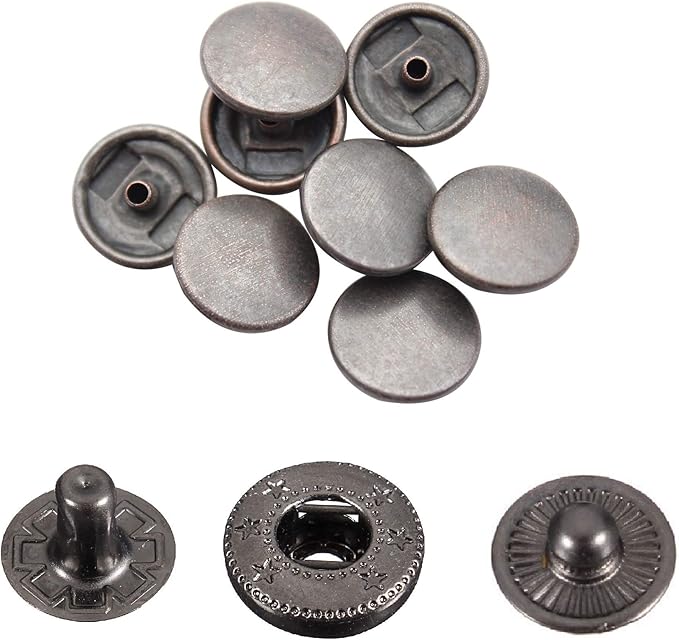 Trimming Shop Gun Metal 15mm S Spring Press Studs 4 Part, Durable and