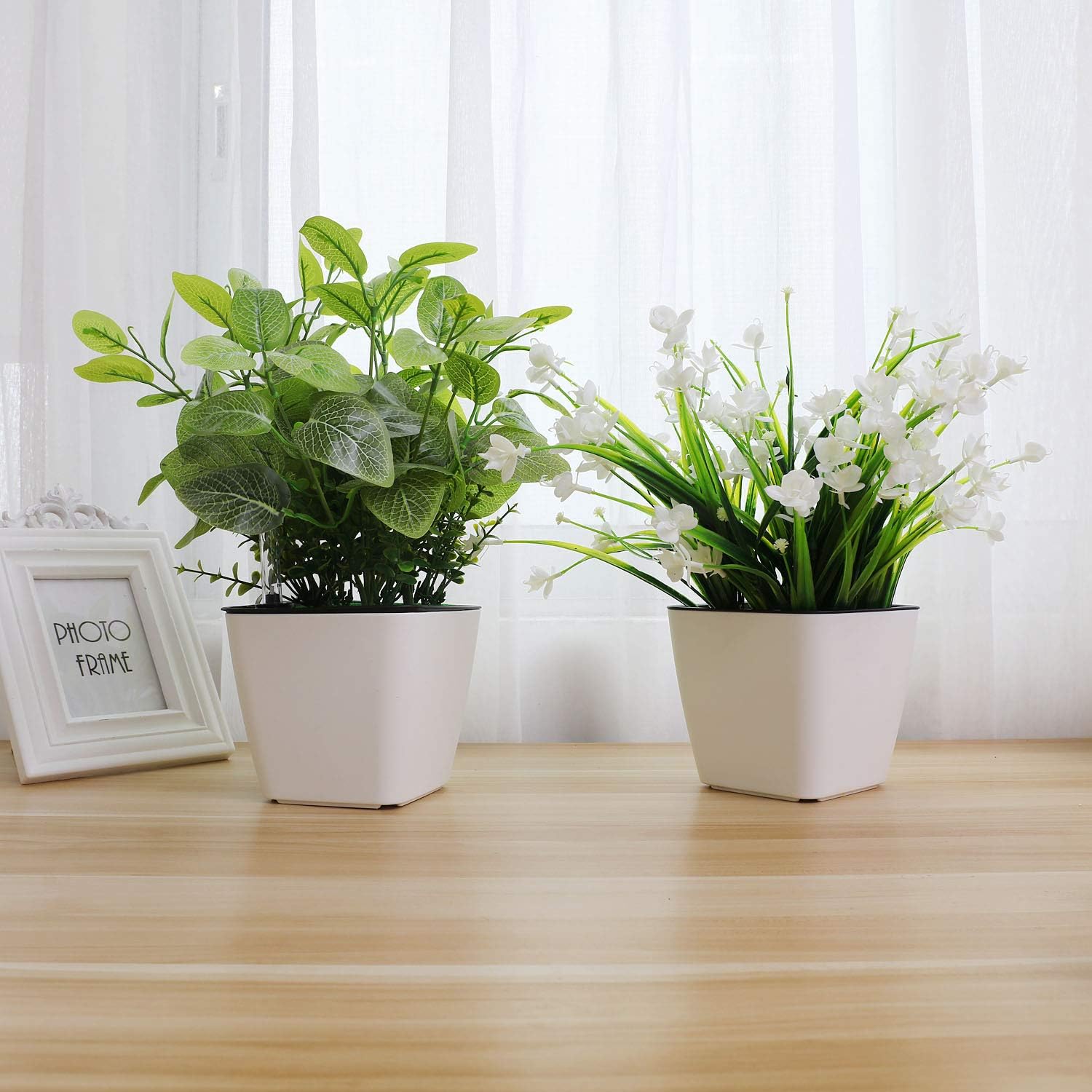 T4U 13CM Self Watering Plastic Planter with Water Level Indicator Pack of 3, Matte White - Image 3