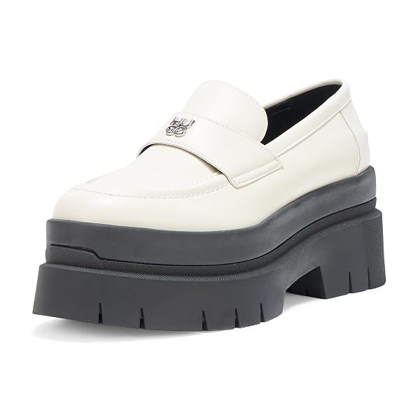 HUGO, KRIS CHUNKY PLATFORM LOAFERS, 10, OAT O...