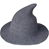 Bestjybt Women Halloween Witch Hat Wool Knitted Cap for Party Masquerade Cosplay Costume Accessory Daily