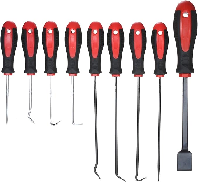 KKMOON 9Pcs 9.5inch/6inch Hook and Pick Set ORing/Seal/Gasket Picks