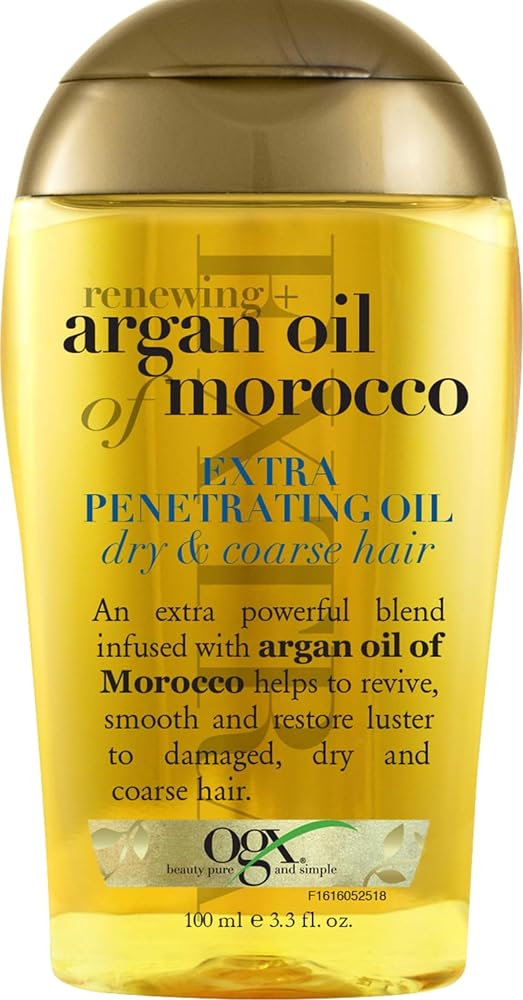 OGX Renewing + Argan Oil of Morocco Extra Penetrating Oil, 3.3 fl. oz | Extra Strength Penetrating Serum Treatment, For Dry,
