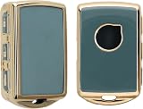 kwmobile Blue/Gold Key Cover for Volvo 4-Button Keyless Go Fob - TPU Protector view 8