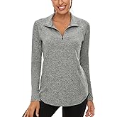 LURANEE Womens UPF 50+ Long Sleeve 1/4 Zip Pullover Athletic Hiking Running Workout Tops