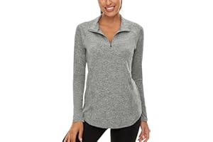 LURANEE Womens UPF 50+ Long Sleeve 1/4 Zip Pullover Athletic Hiking Running Workout Tops