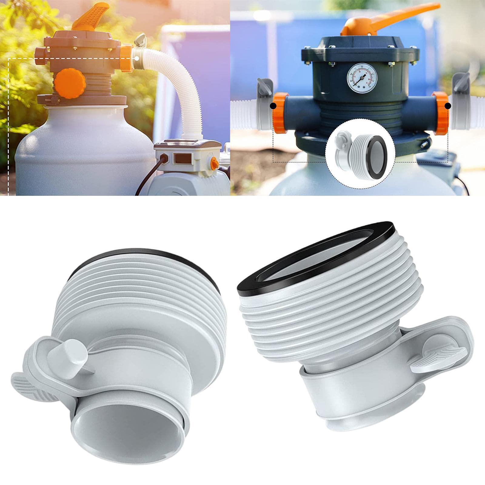 WMLBK Hose Adapters for Pool Pumps, 2 Pack Pool Hose Adapters for Pumps and Saltwater System, Hose Converter for Intex Pool Kits (2 Pack Type B Hose Adapter)