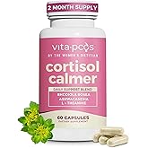 VITA-PCOS Cortisol Supplement for Women – Cortisol Vitamins for Endocrine & Energy Stabilizing Formula for Women – Rhodiola Rosea Extract, Ashwagandha, L-Theanine, & Phosphatidylserine – 60 Capsules