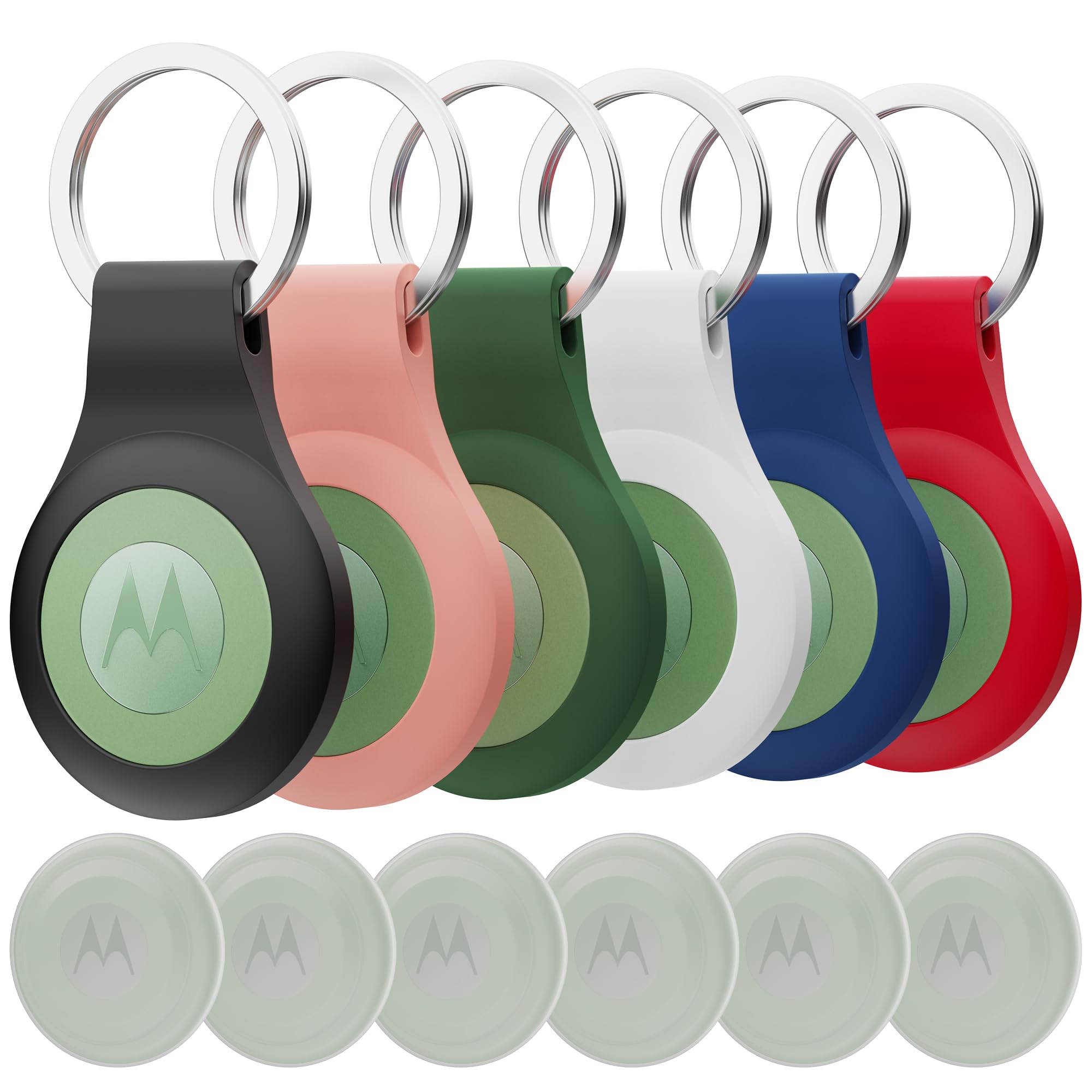 Photo 1 of [6 Pack] for Moto Tag Holder Case with Keychain, Waterproof Silicone Case for Airtag & Moto Tags [Drop-Proof] [Anti-Scratch] Full Body Protective for Moto Tag Cover, Find Your Luggage, Pet, Keys