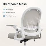 nasPaluro Ergonomic Mesh Office Chair Gray with Flip-Up Armrests Lumbar Support view 6