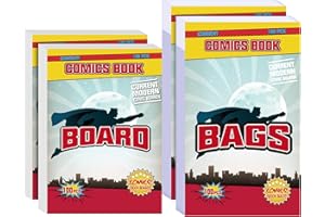 KKU 200 Count Comic Book Bags and Boards, Crystal Clear Acid Free Comic Bags and Boards, Comic Book Storage for Comics