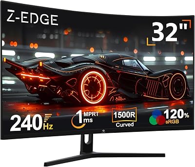 Z Edge UG32P 32 Inch Curved Gaming Monitor 240Hz 1ms MPRT 1080p FreeSync