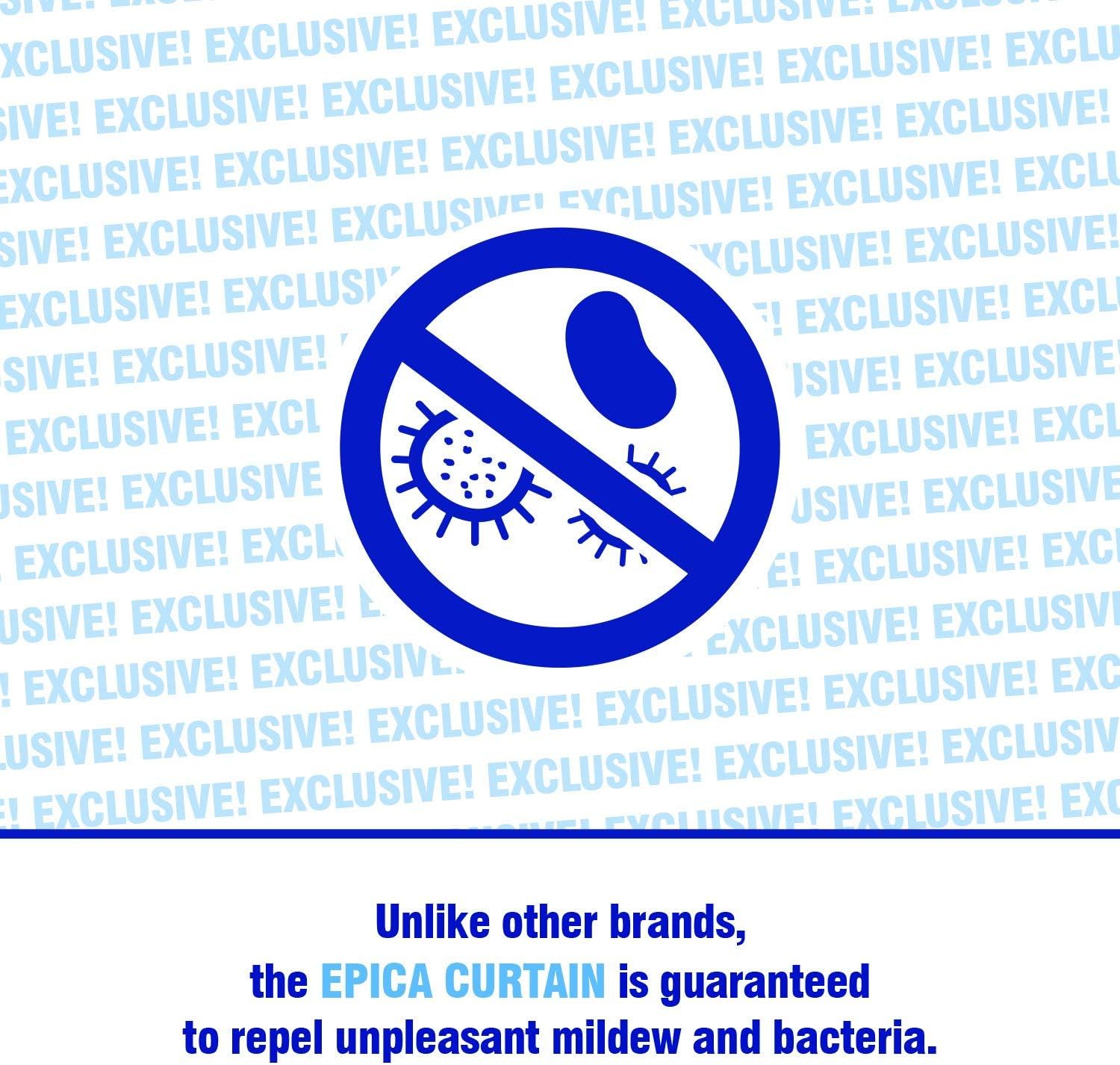EPICA Strongest Mildew Resistant Shower Curtain Liner on The Market-100% Anti-Bacterial 10 Gauge Heavy Duty Liner-Waterproof-72x72 Inches-Clear: Home & Kitchen
