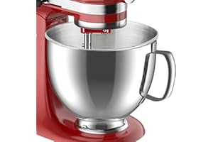 IAGREEA 5 Quarts Stainless Steel Mixing Bowl Fits For KitchenAid 4.5-5QT Tilt-Head Stand Mixer, Premium 304 mixer bowl with Handle, Replacement Mixers 5 Quarts Bowl, Heavy Duty, Dishwasher Safe