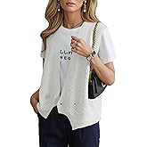 Oulivey Women's Sweater Vest Sleeveless V Neck Knit Cardigan Sweater Waistcoat Tops(0377-RiceWhite-L)