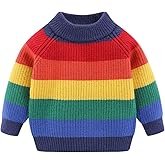 Mud Kingdom Girls Boys Sweaters Rainbow Stripes Crewneck Knit Pullover Fall 2-9 Years