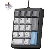 Kisnt KN17 Mechanical Numpad for Excel Financial Data Entry | Wired 17 Keys Hot Swappable, PBT Keycaps with White Backlit, Shortcut Input Device for Laptops PC Compact Keyboards