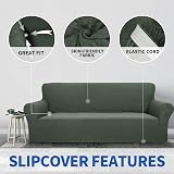 MAXIJIN Newest Jacquard Sofa Cover 2 Seater Army Green Elastic Non Slip view 3