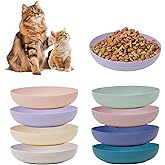 [8 Pack] Cat Dishes Whisker Friendly, Shallow Wide Pet Food and Water Bowl, Durable Wheat Straw Cat Bowls for Indoor Outdoor 