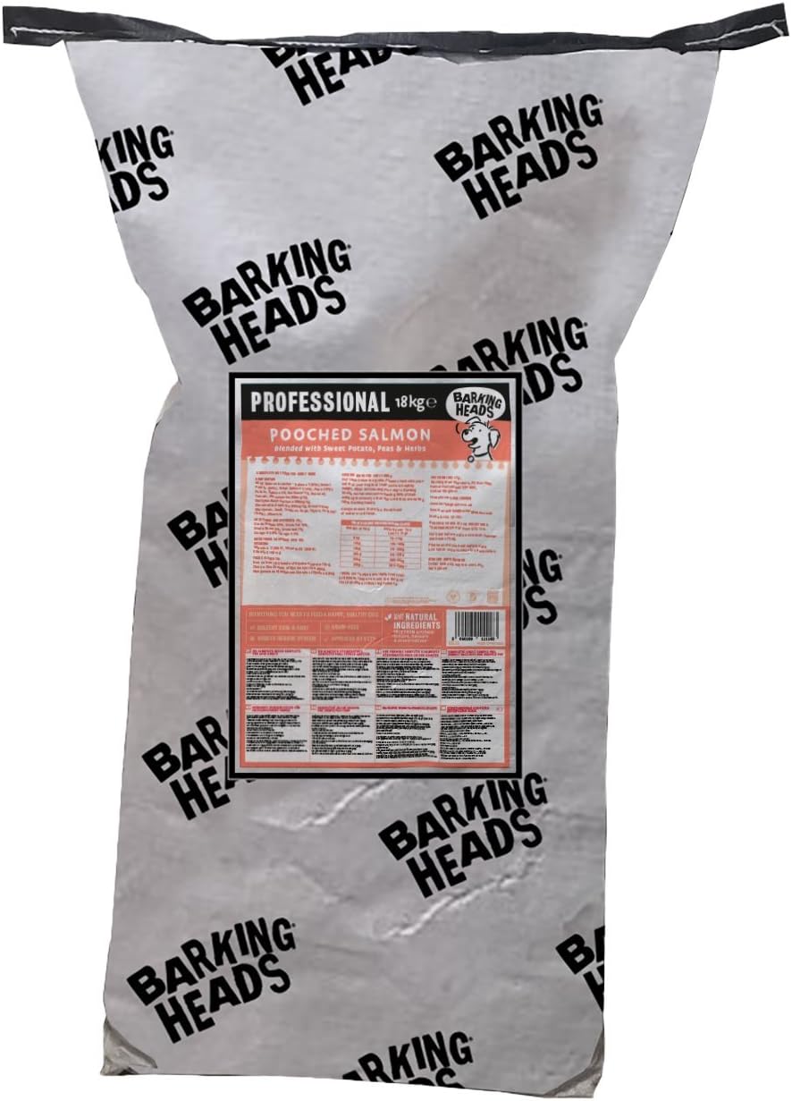 Barking Heads Complete Dry Dog Food 18kg, Adult All Hounder Hair Necessities Salmon