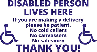 Landing Designs Disabled Person Lives Here Sticker 220mm x 125mm