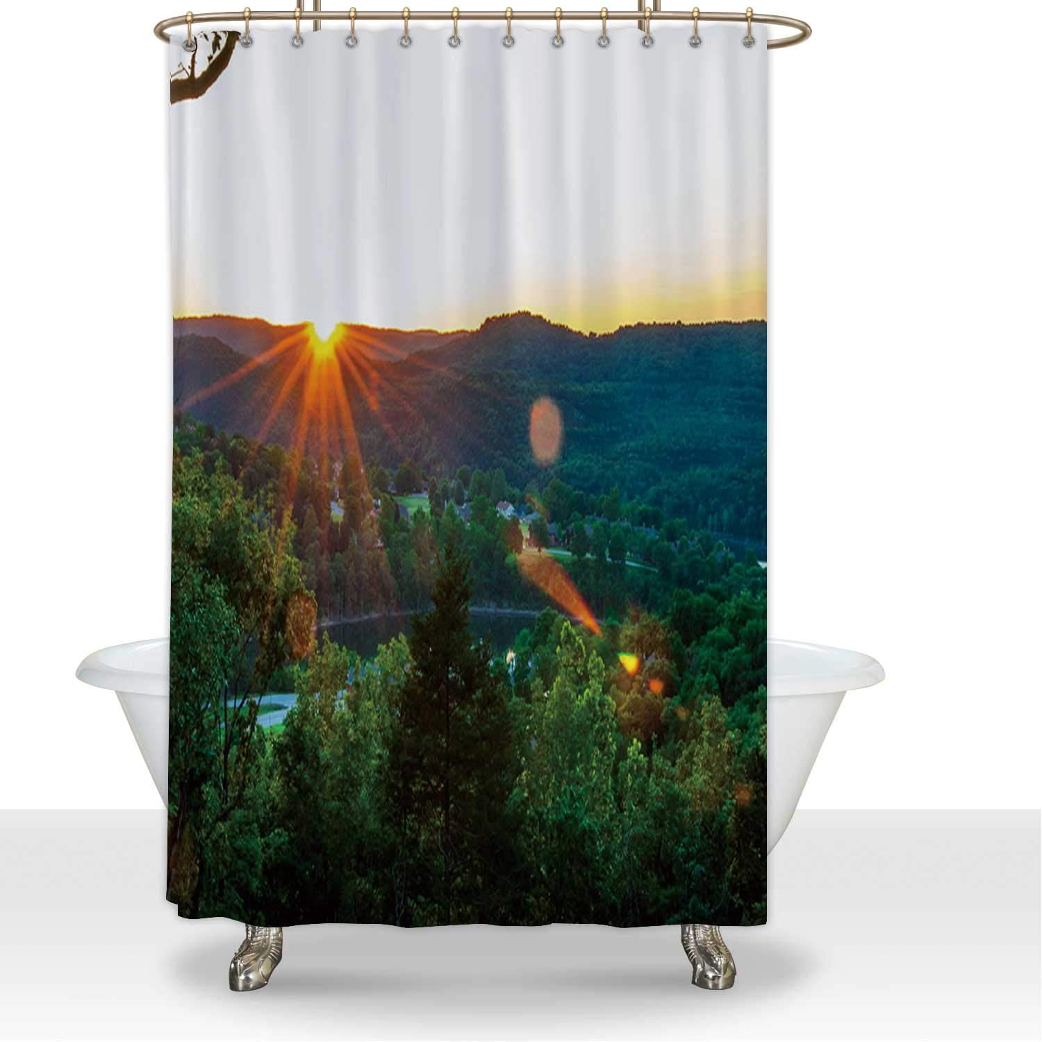 ALUONI Eureka Springs Sunset Colorful Shower Curtain Shower Curtains,for Apartment,66''W x 72''H