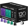ROSSO CAFFE Espresso Capsules for Nespresso Machines - 120 Coffee Pods Intense Value Pack - Premium Aluminium Capsules - Strong and Bold Dark Roast