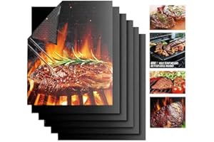 liboyixi Grill Mat Set of 5-Non-Stick BBQ Grill Mats, Reusable, and Easy to Clean - Works on Electric Grill Gas OutdoorCharcoal BBQ，Baking Mats - 15.75 x 13-Inch, Black