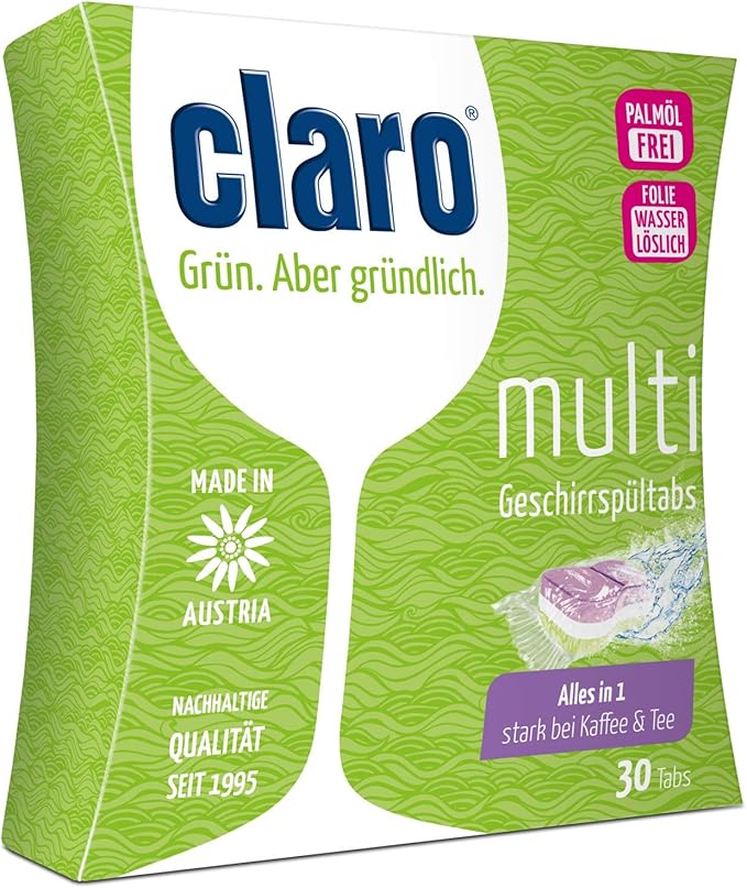 Claro 30x Allin1 Multi Dishwasher Tablets PhosphateFree Soluble