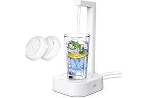 FUNCUE Water Dispenser, Intelligent 7 Levels Water Dispenser for 5 Gallon Bottle & Universal Bottles, Portable Desktop Water Pump for Indoor Outdoor, Automatic Electric Water Jug Dispenser
