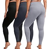 VALANDY Creamlush 3 Pack Plus Size Leggings for Women-High Waisted Soft Stretchy Yoga Pants,L-5XL