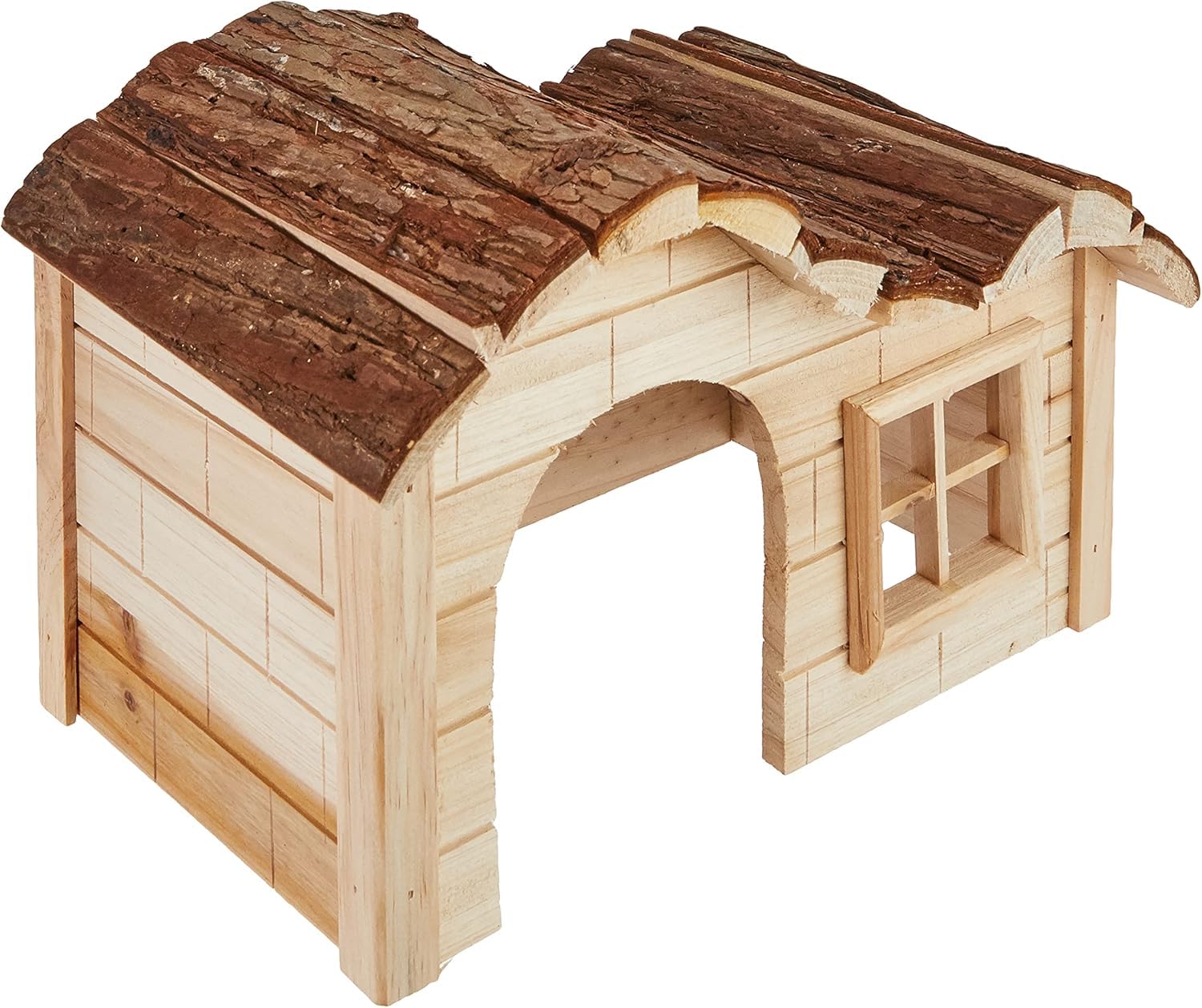 Kerbl Nature Plus House with Gently Curved Roof, Brown, 30 x 20 x 20 cm
