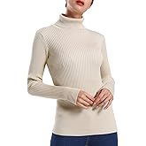 ninovino Women's Turtleneck Ribbed Long Sleeve Sweater Pullover Tops