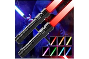 JOINBO Light Up Swords Saber for Kids,2 pack 7 colors Expandable Light Swords Toys with FX Sound(Motion Sensitive) and Realistic Handle,Halloween Dress Up Parties, Xmas Present, Galaxy Fighters and Warriors