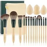 DUcare 18 Makeup Brushes Set Makeup Sponges Cosmetic Bag | Powder Foundation Contour Blush Concealer Eye Shadow Blending Liner Make Up Brush Kit