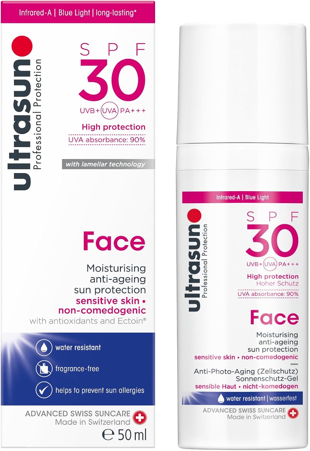 Ultrasun Face SPF30 50ml Sunscreen UVA UVB Protection Antioxidants Sensitive